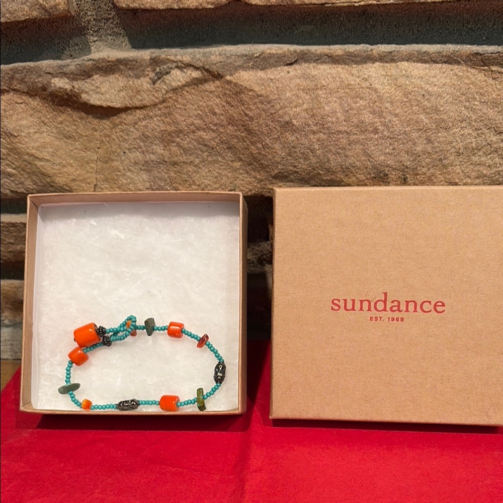 Sundance Turquoise and Orange Beaded Bracelet! - Picture 3 of 3